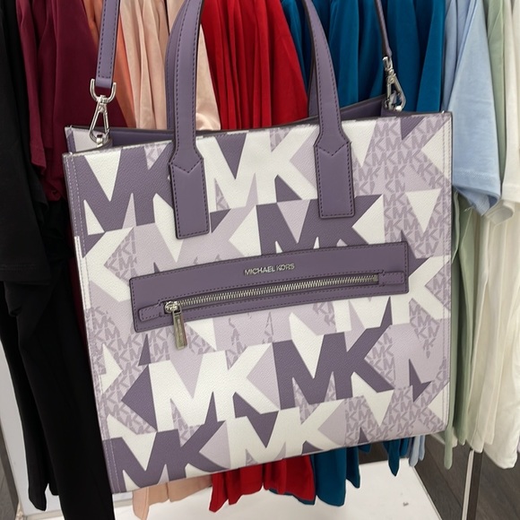 Michael Kors Handbags - Michael Kors Kenly Orchid Haze Multi Large NS Tote